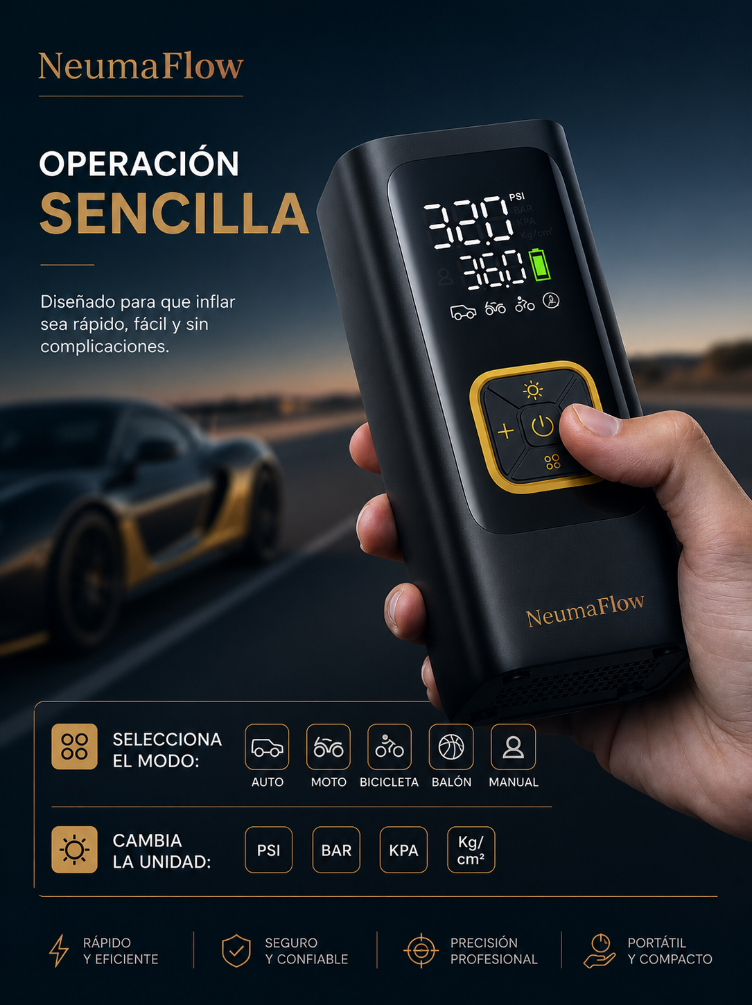 NeumaFlow — Operación sencilla, modos y funciones