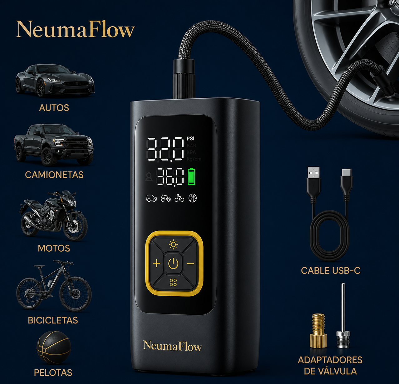 NeumaFlow — Compatible con autos, motos, bicis y más