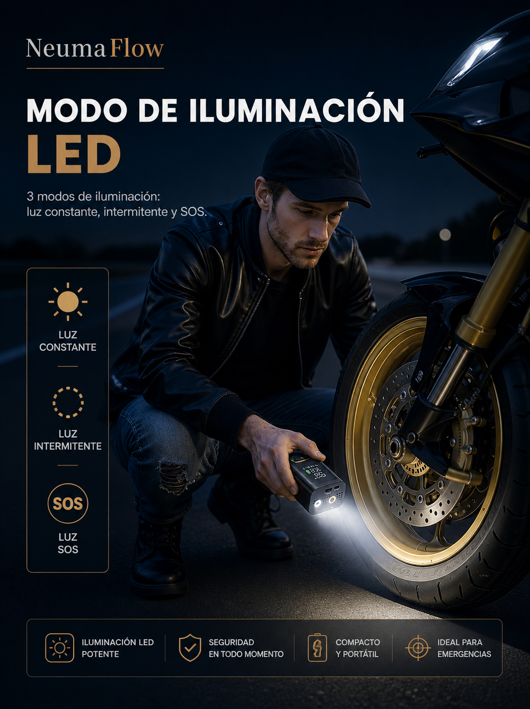 NeumaFlow — Compresor portátil compacto